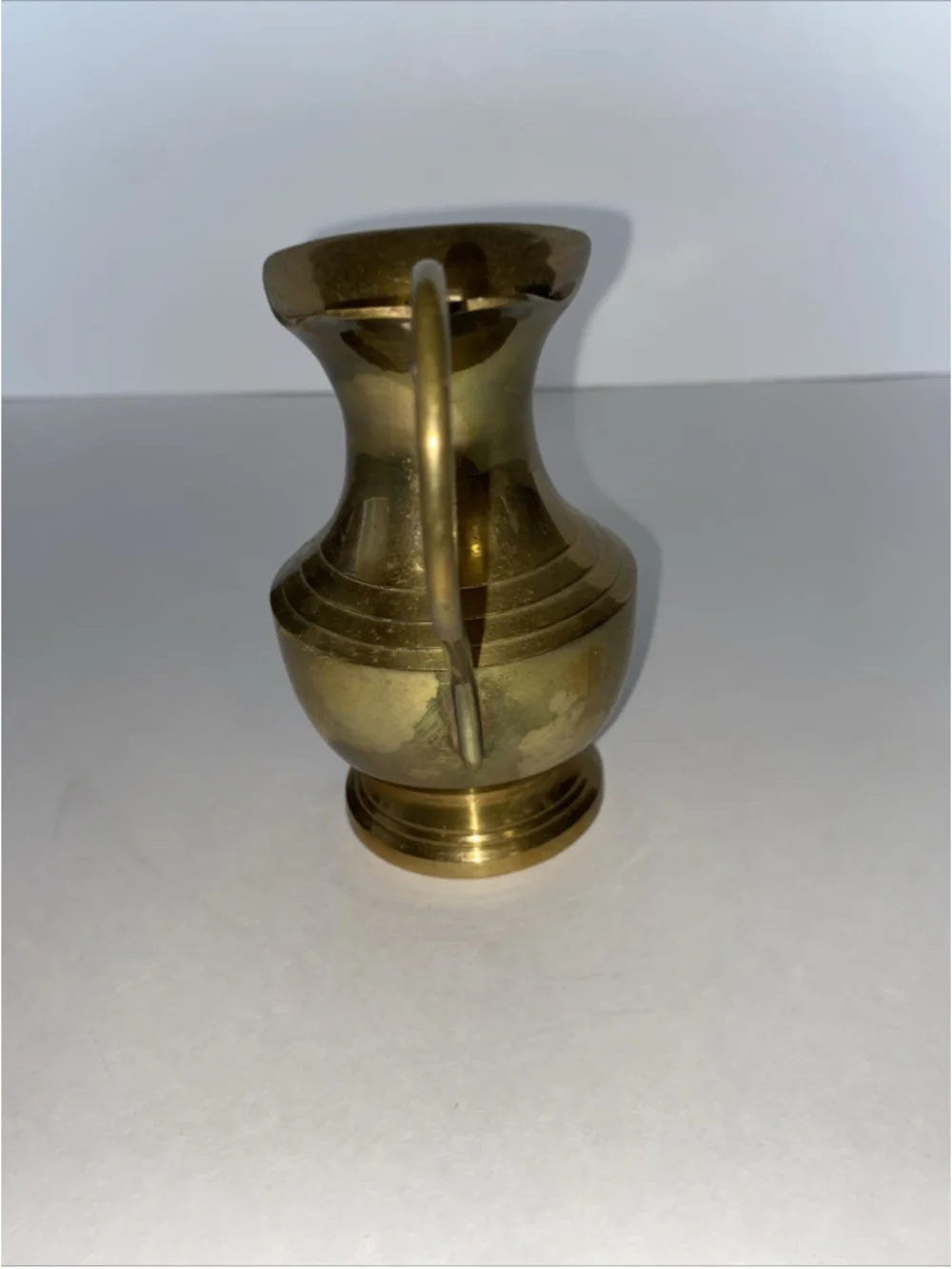 Vintage Heavy Brass Pitcher with Handle Made in India 4.5